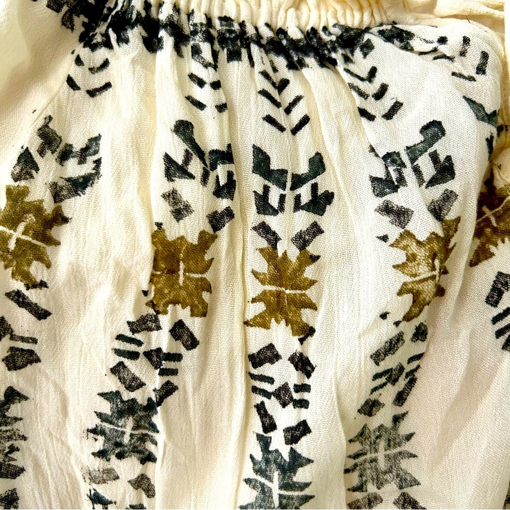 NWT RAGA Antalya Blouse Sugar Cookie Tunic Boho Flowy Tassels Festival Fairy - Picture 10 of 11